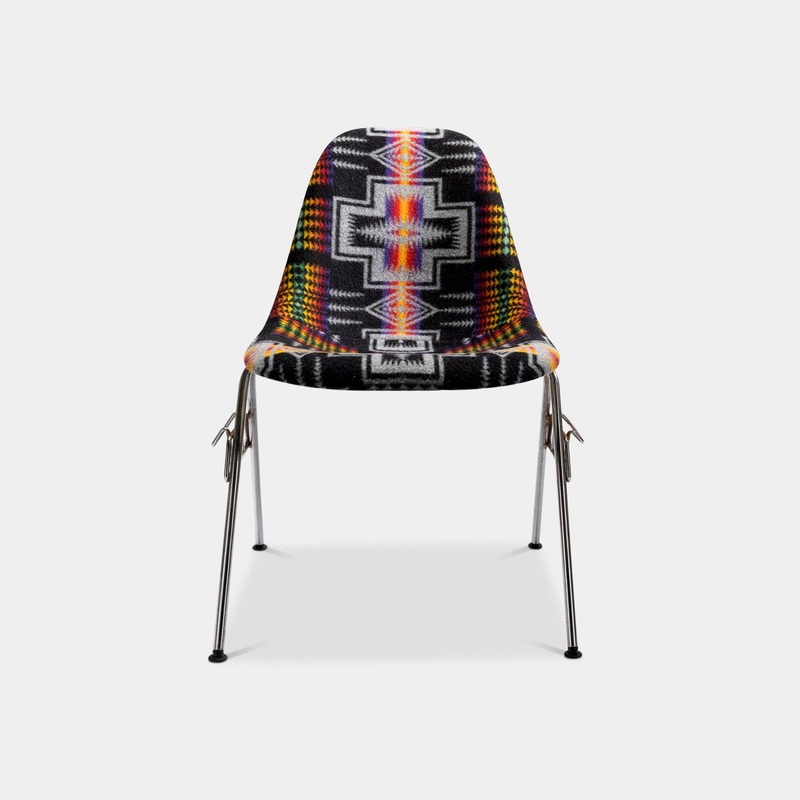 1970s Unique Pendleton Eames Side Chair Rainbow