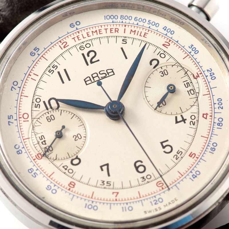 Arsa Oversize Steel Chronograph 1940s
