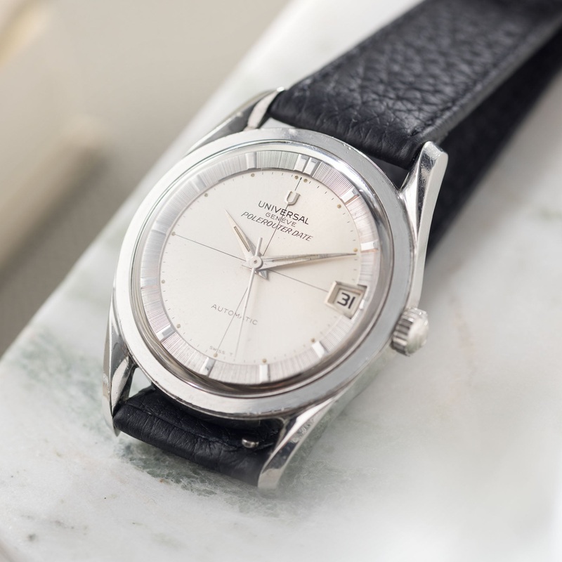 Universal Geneve Polerouter 204612-1 Cream Crosshair Dial