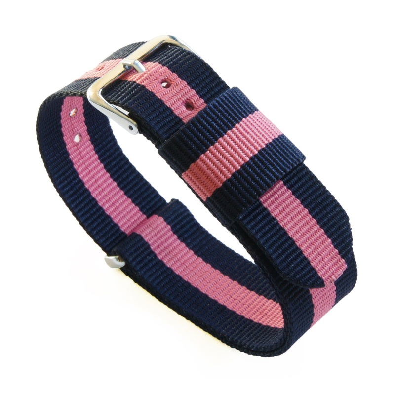 Navy And Pink NATO style Watch Band (24mm SALE)