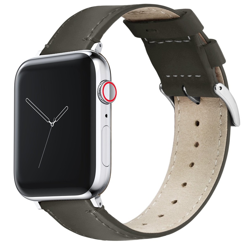 Apple Espresso Leather Stitching Watch Band