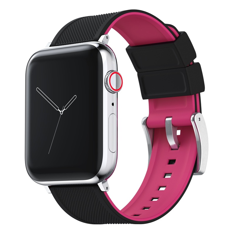 Apple Watch Elite Silicone Black Top Pink Bottom Watch Band