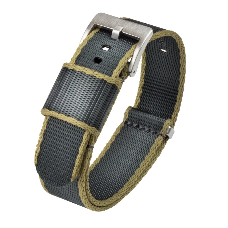 Slate Grey Tan Edges Jetson NATO style Watch Band (22mm & 24mm SALE)