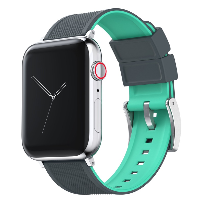 Apple Watch Elite Silicone Smoke Grey Top Mint Green Bottom Watch