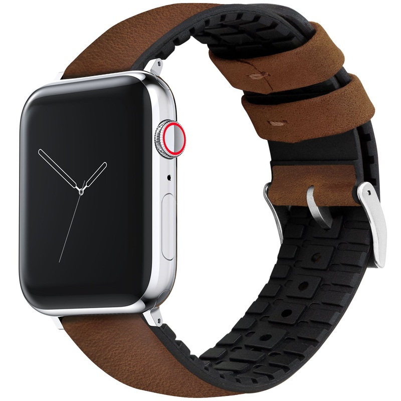 Apple Watch Oak Brown Leather Hybrid Watch Band
