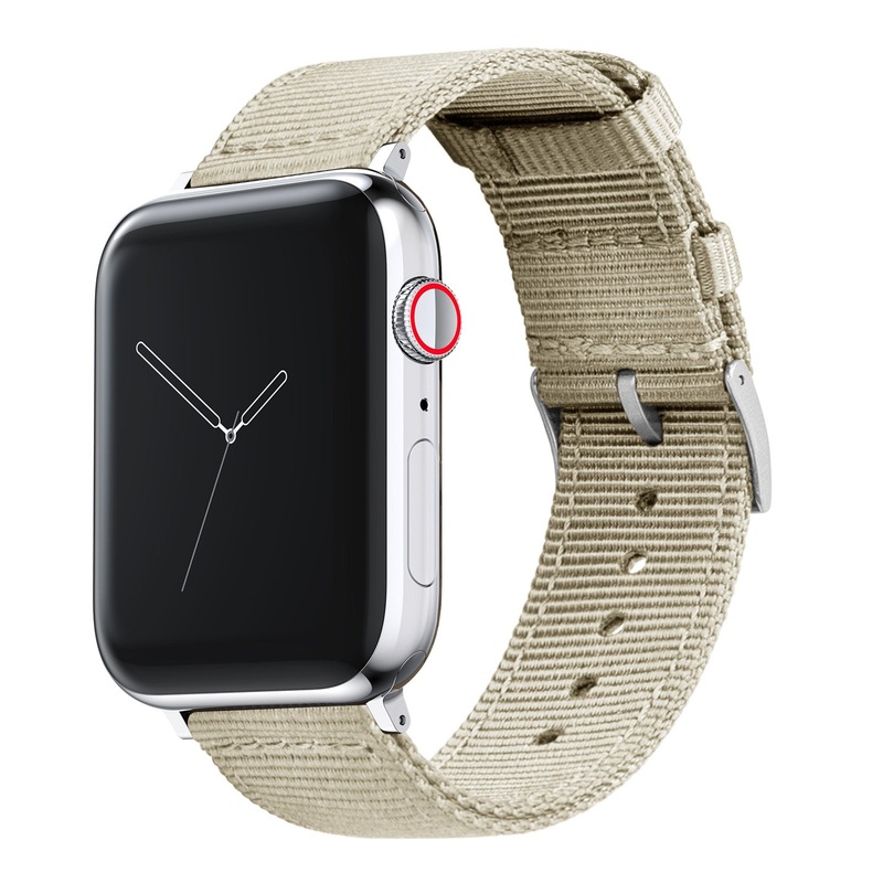 Apple Watch Two Piece NATO style Khaki Tan Watch Band