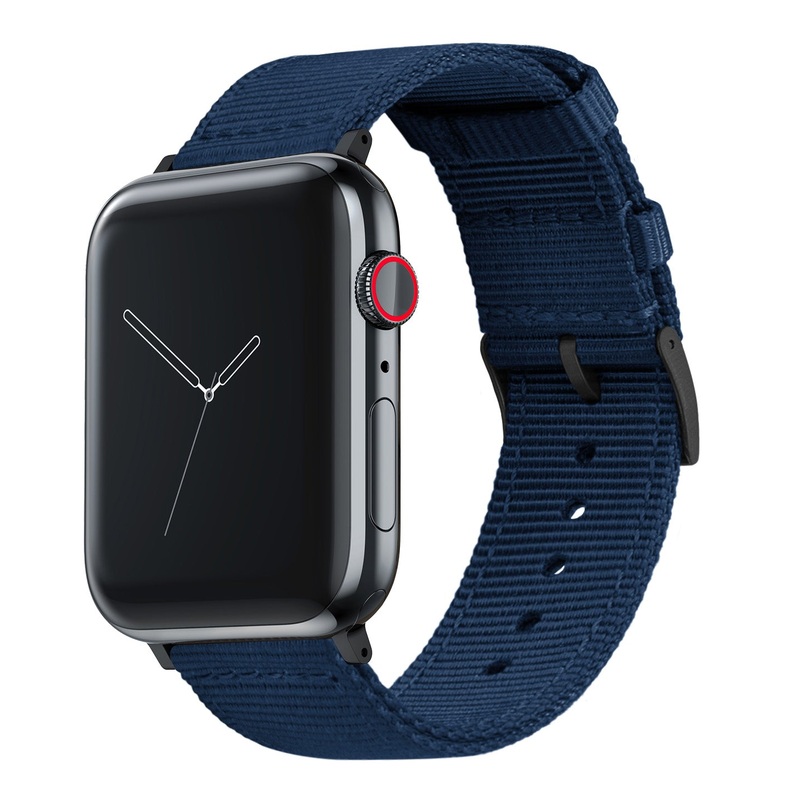 Apple Watch Two Piece NATO style Navy Blue Watch Band