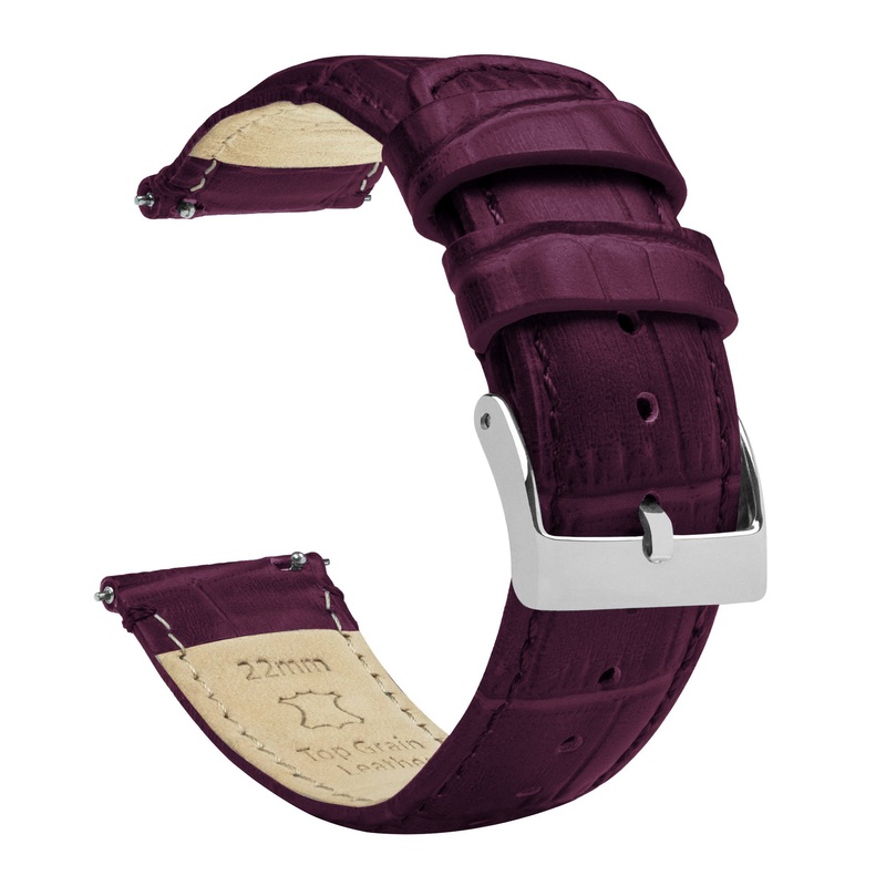 Withings Nokia Activite And Steel Hr Merlot Alligator Grain Leather Watch Band