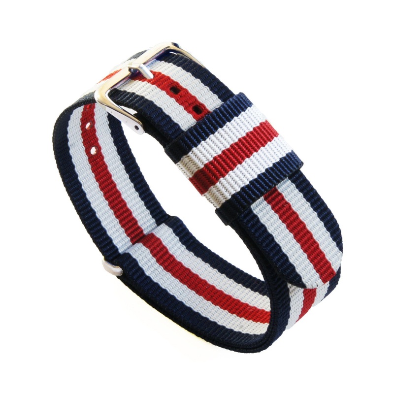 Red White Blue Nylon NATO style Watch Band (24mm SALE)