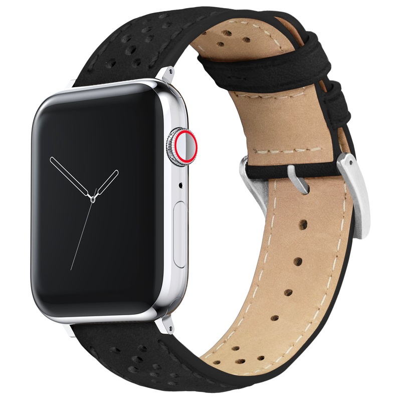 Apple Watch Black Racing Horween  Leather Watch Band