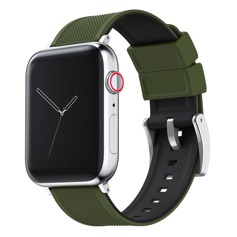 Apple Watch Elite Silicone Army Green Top Black Bottom Watch Band