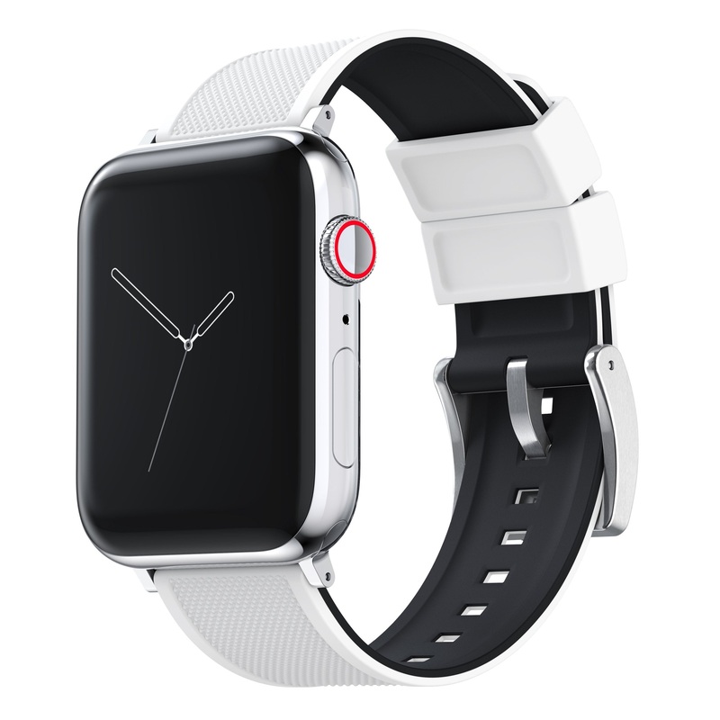 Apple Watch Elite Silicone White Top Black Bottom Watch Band