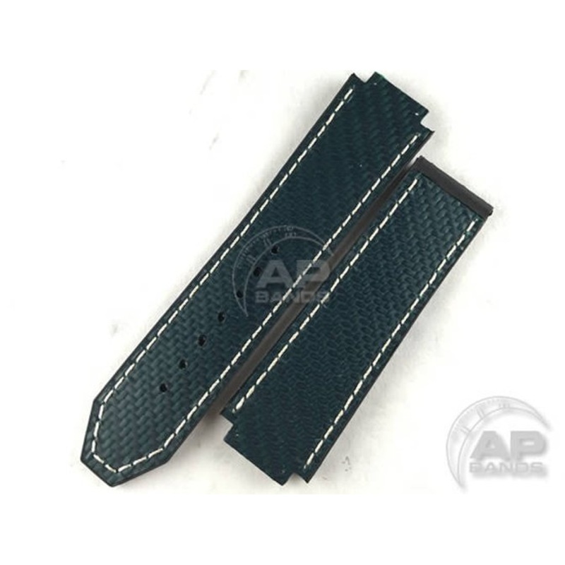 AP Bands 100% Genuine Green Carbon Fiber Strap For Hublot Big Bang 44mm Green
