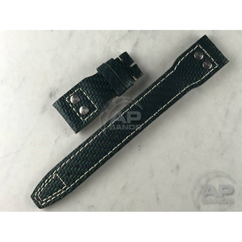 AP Bands 100% Genuine Green Carbon Fiber Strap For IWC Big Pilot, Perpetual Calendar, B-Uhr Green
