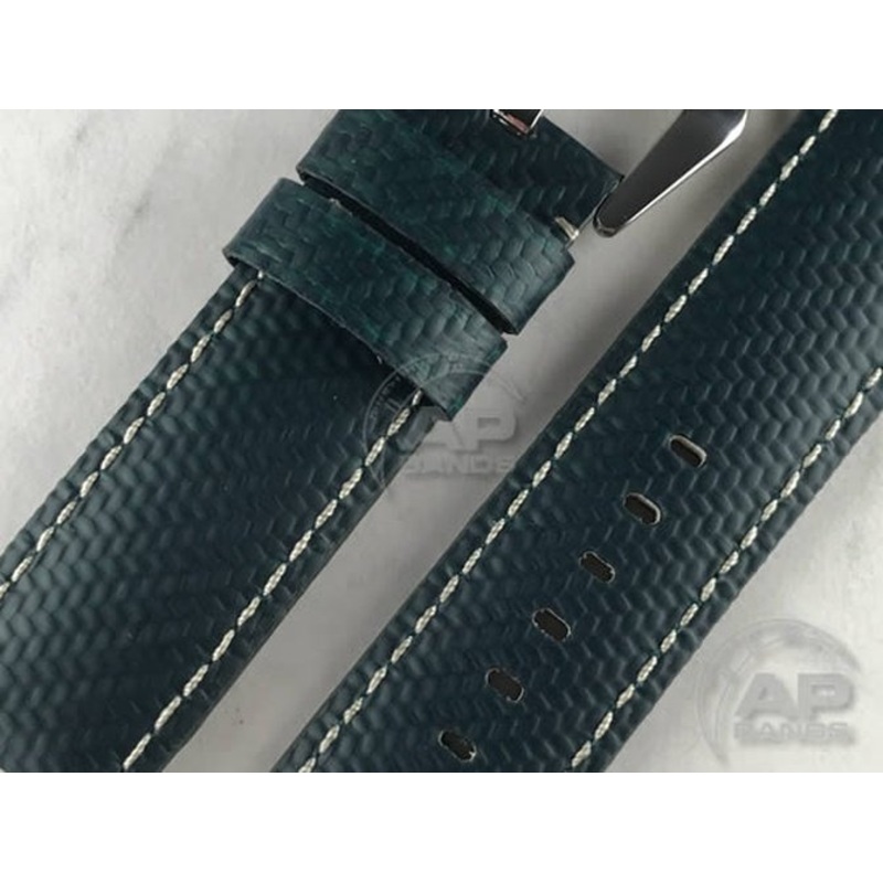 AP Bands 100% Genuine Green Carbon Fiber Strap For Panerai Watches 44mm Green