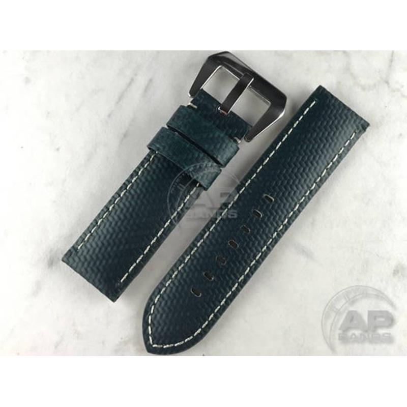 AP Bands 100% Genuine Green Carbon Fiber Strap For Panerai Watches 44mm Green