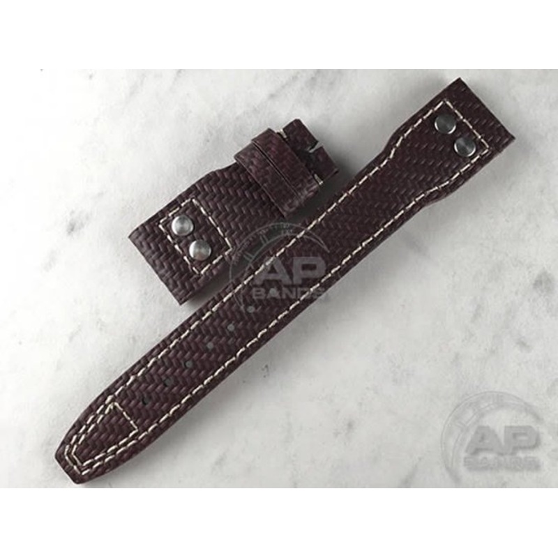 AP Bands 100% Genuine Red Carbon Fiber Strap For IWC Big Pilot, Perpetual Calendar, B-Uhr Red
