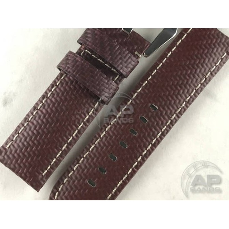 AP Bands 100% Genuine Red Carbon Fiber Strap For Panerai Watches 44mm Red