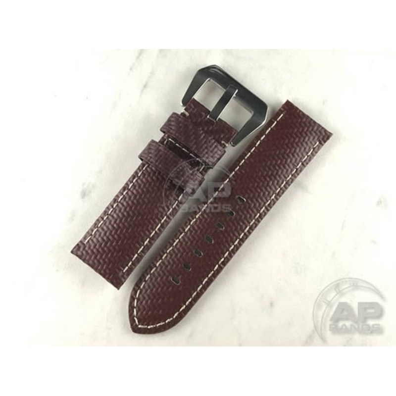 AP Bands 100% Genuine Red Carbon Fiber Strap For Panerai Watches 44mm Red