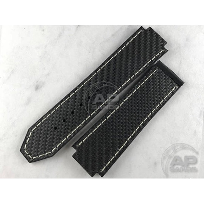 AP Bands 100% Genuine Carbon Fiber Strap For Hublot Big Bang 44mm Black