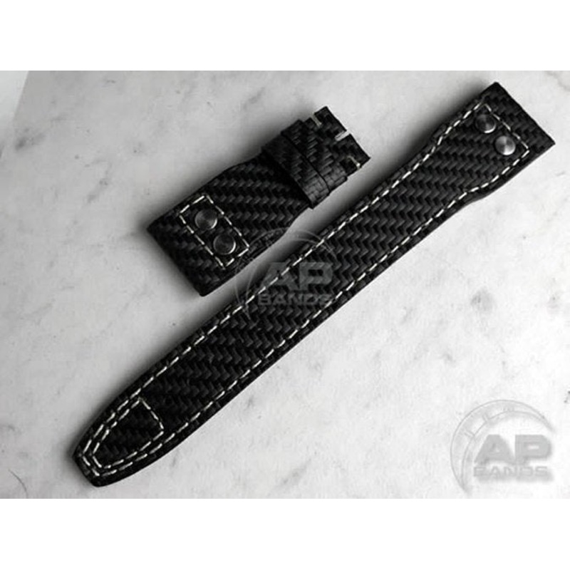 AP Bands 100% Genuine Carbon Fiber Strap For IWC Big Pilot, Perpetual Calendar, B-Uhr Black