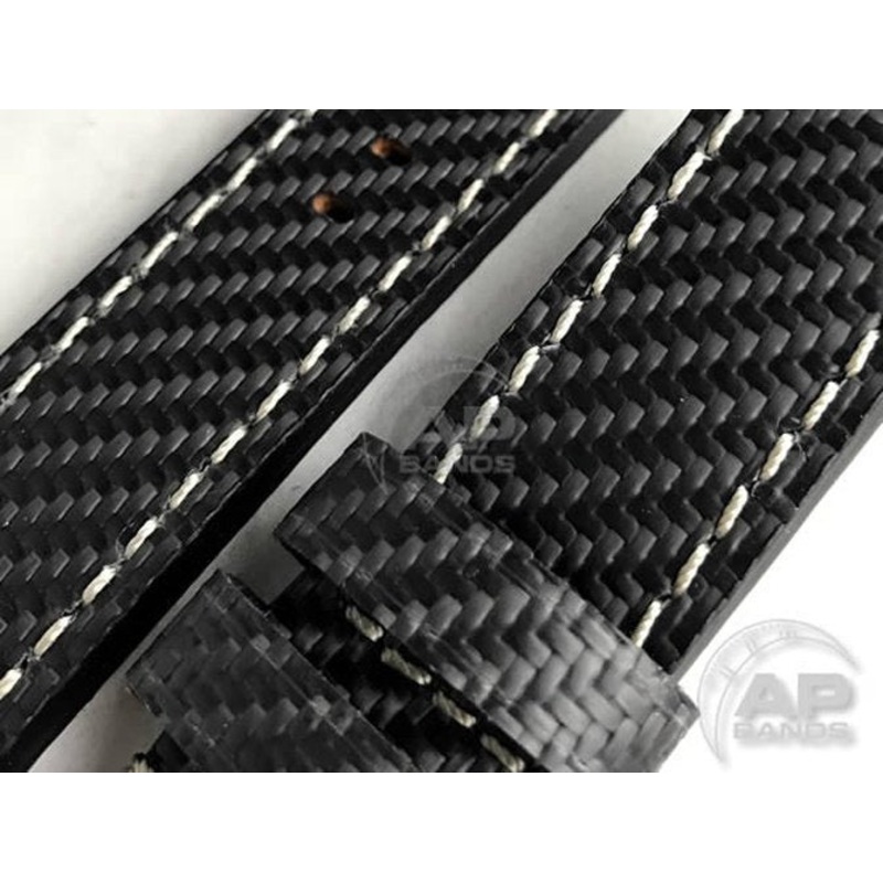 AP Bands 100% Genuine Carbon Fiber Strap For Panerai Watches 44mm Black