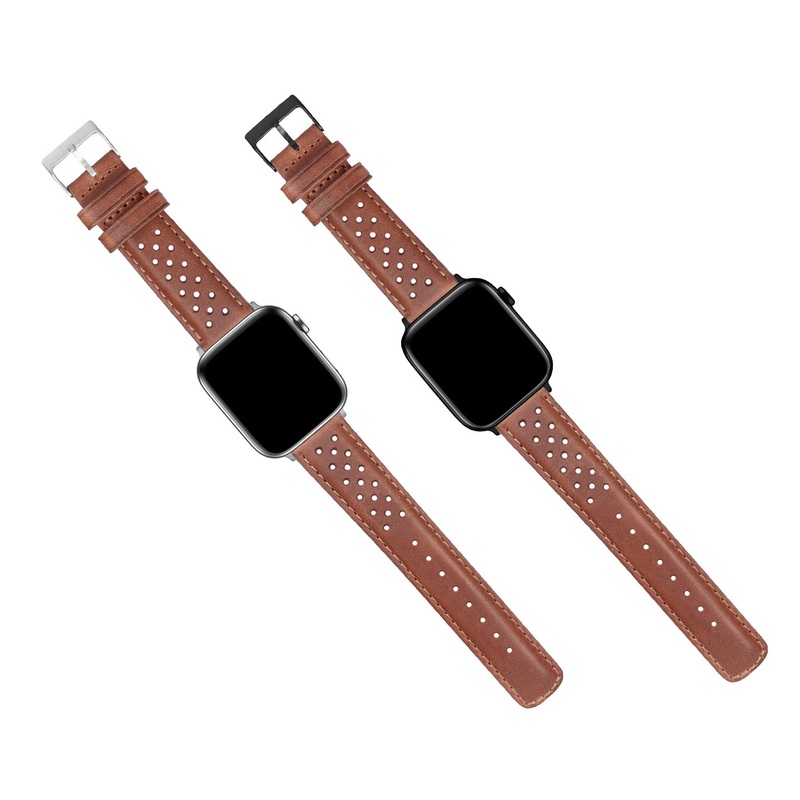 Apple Watch Caramel Brown Racing Horween Leather Watch Band