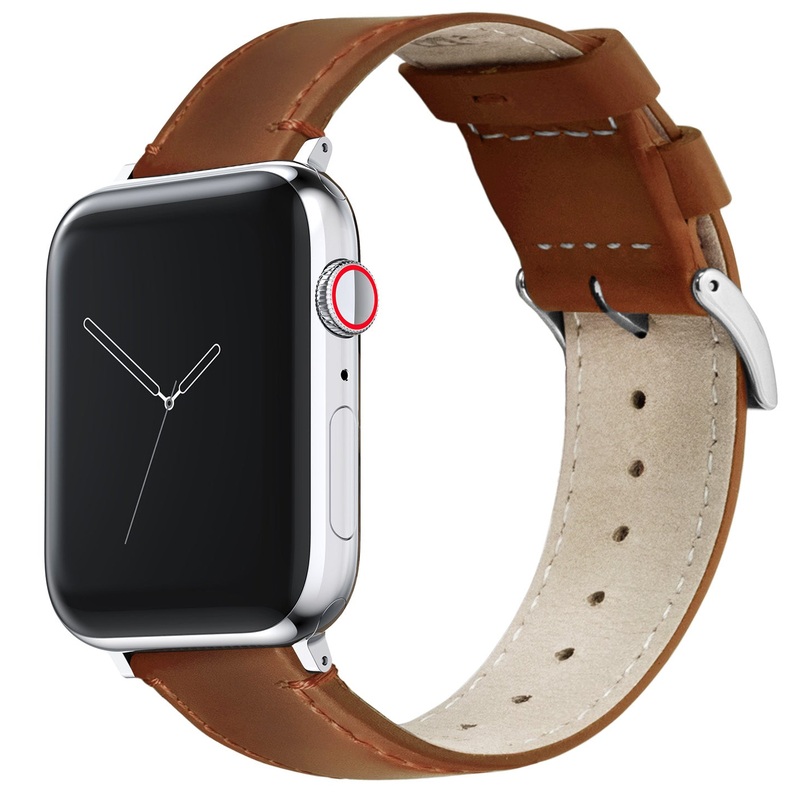 Apple Watch Weathered Brown Leather Watch Band