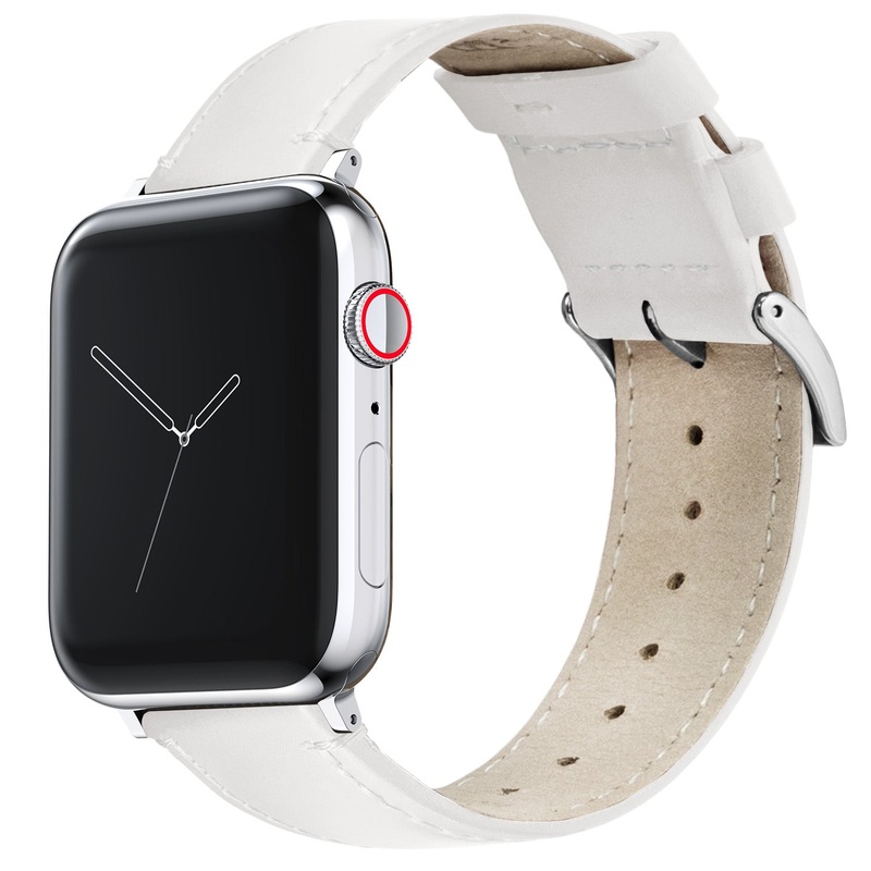 Apple Watch White Leather Stitching Watch Band