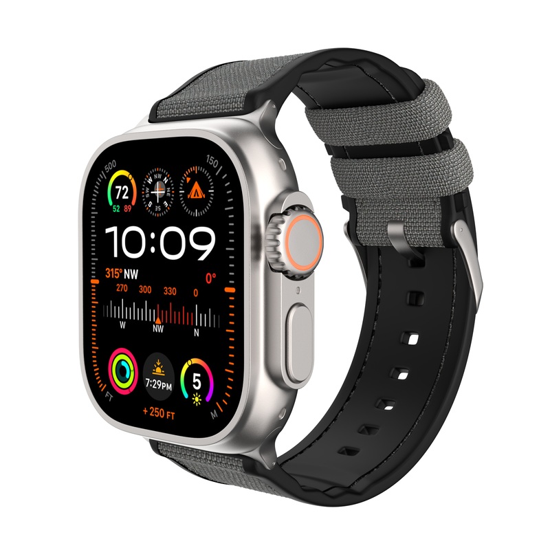 Ultra & Ultra 2 Smoke Grey Cordura Fabric And Silicone Hybrid Watch Band