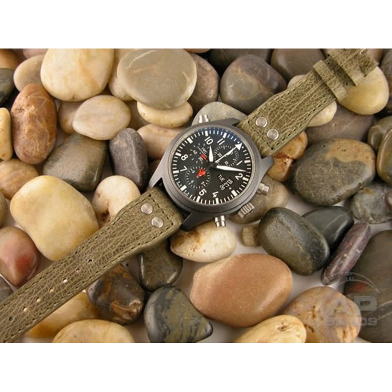 Vintage Green Bark Leather For IWC Big Pilot Deployant Green Bark