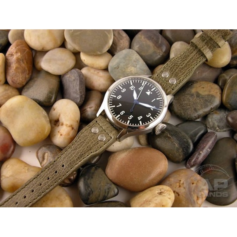 Vintage Green Bark Leather For IWC Big Pilot Tang Green Bark