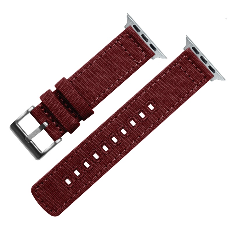 Apple Watch Canvas Burgundy Watch Band