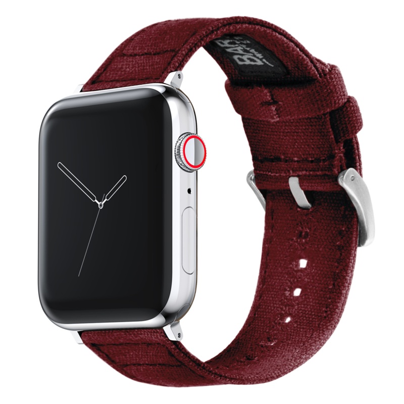 Apple Watch Canvas Burgundy Watch Band