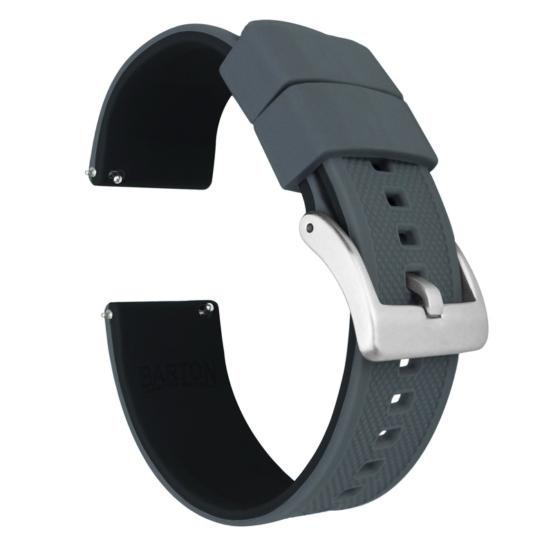 Garmin MARQ & MARQ (Gen 2) – Elite Silicone Smoke Grey Top & Black Bottom Watch Band