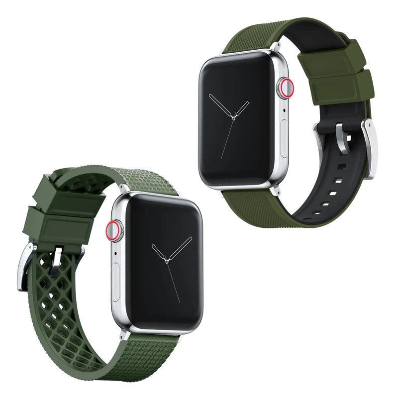 Elite Diver Army Green Apple Watch Strap Bundle | 2 Watch Bands