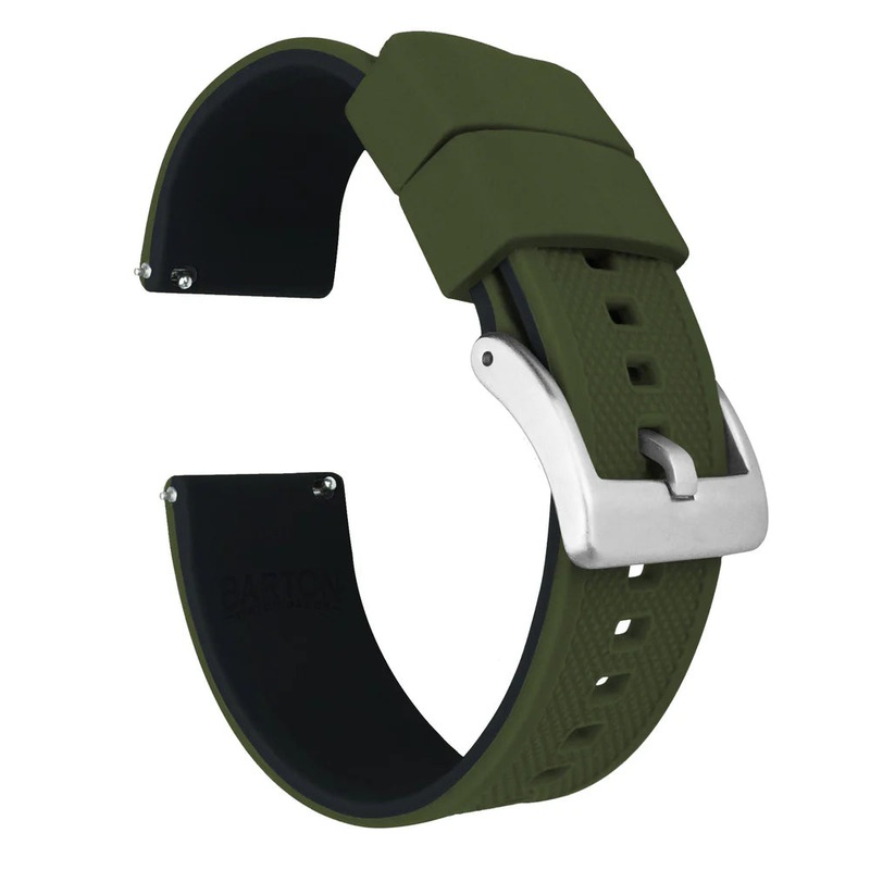 Garmin vvoactive 5, 6, Trend, Sport – Elite Silicone Army Green & Black Bottom Watch Band