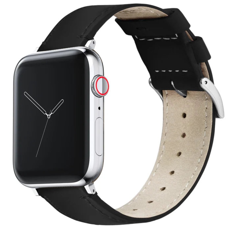 Midnight Apple Watch Black Leather Strap Bundle | 2 Watch Bands