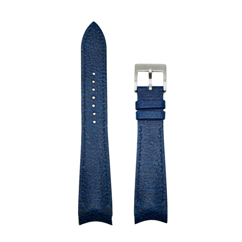Handmade Urushi Lacquer Kiwami Leather Strap – Integrated Fit Indigo (Taupe Lining)