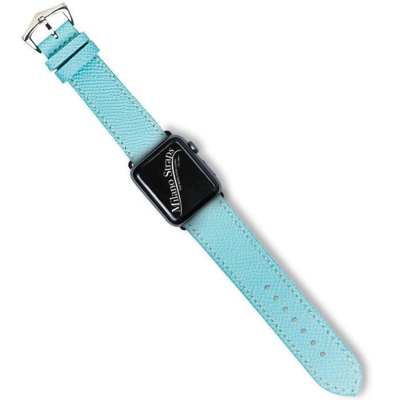 Apple Watch Leather Band  Hammered Calfskin Light Blue