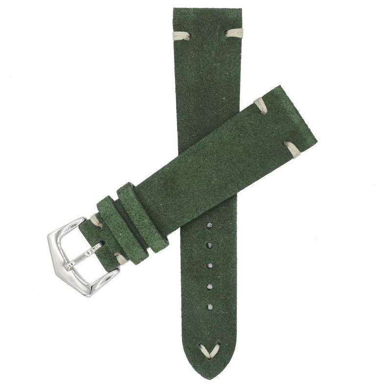 Green Suede Vintage Leather Watch Band Green
